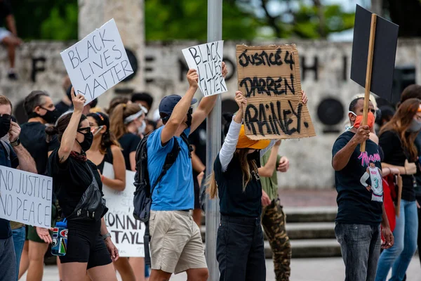 Miami Usa Června 2020 George Floys Death Police Brutality Protest — Stock fotografie