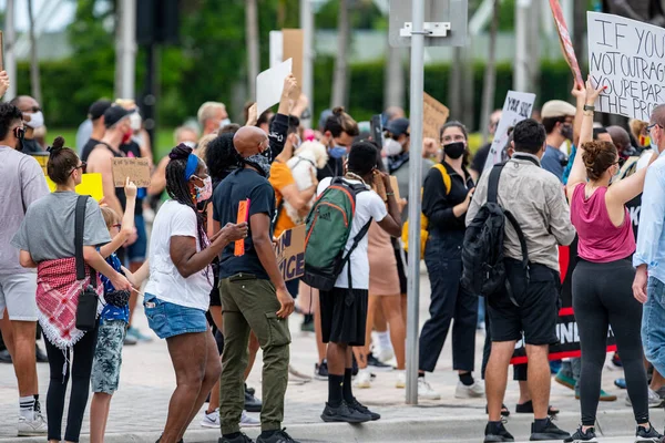 Miami Usa June 2020 George Floys Death Police Brutality Protest — Stock Photo, Image