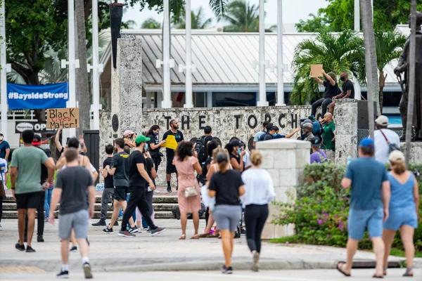 Miami Usa Czerwca 2020 Śmierć George Floysa Proteście Przeciwko Brutalności — Zdjęcie stockowe