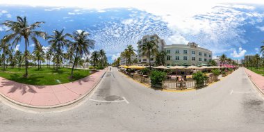 Coronavirus covid 19 pandemi sırasında Miami Plajı Okyanus Yolu 360 küresel eşdörtgen fotoğraf yeniden açılıyor