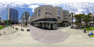 360 VR tur fotoğrafı Miami Beach Lincoln Road Mall Coronavirus Covid 19 pandemi sırasında kapatıldı