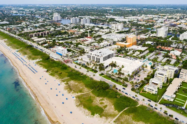 Flygfoto Drönare Delray Beach Florida Återöppning Coronavirus Covid Pandemi — Stockfoto