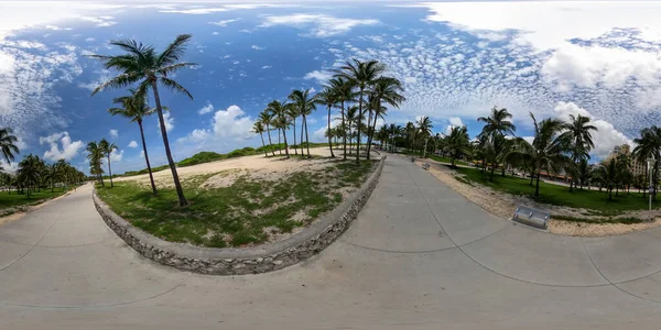 360 Esférica Equirectangular Foto Miami Beach Ocean Drive Reapertura Durante —  Fotos de Stock