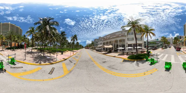 360Vr Photo Miami Beach Hotels Wegen Coronavirus Covid Pandemie Geschlossen — Stockfoto