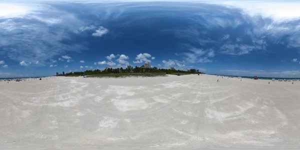 360 Photo Miami Beach Sand Szene Sommerliche Stimmung — Stockfoto