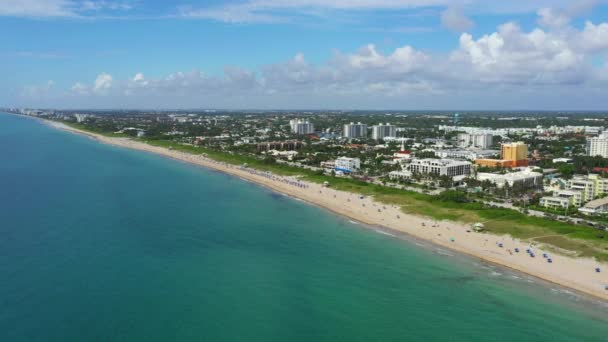 Красивые Антенны Delray Beach Florida Северу Форт Лодердейла — стоковое видео