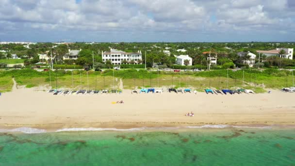 Прекрасная Пляжная Сцена Delray Beach Florida 2020 Летнее Время — стоковое видео