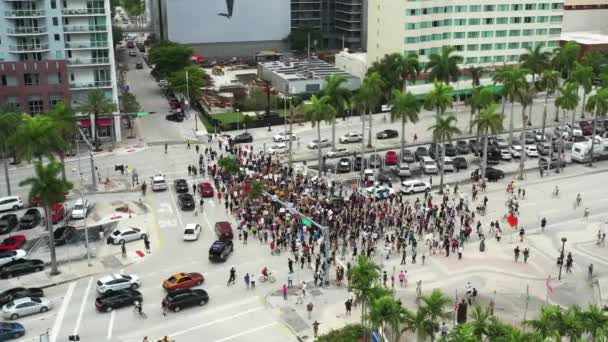 George Floyd Maszeruje Blm Black Lives Matter Miami — Wideo stockowe