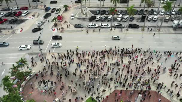 George Floyd Protesterar Mot Miami — Stockvideo