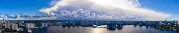 Flygfoto Panorama Svår Åska Närmar Sig Södra Florida — Stockfoto