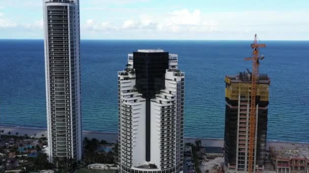 Авиационное Видео Trump Resort Sunny Isles Beach — стоковое видео