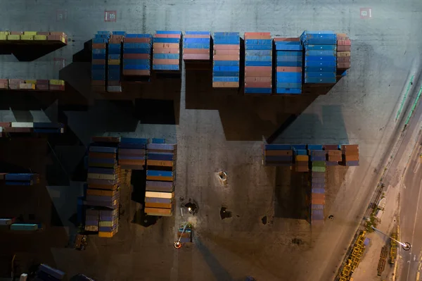 Direkt Aus Der Luft Abgeschossene Frachtcontainer Hafen — Stockfoto