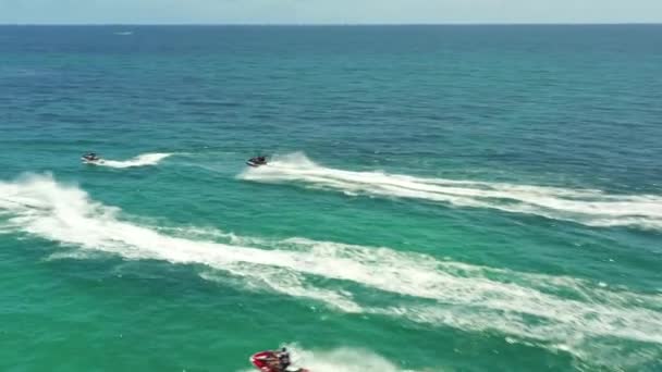 Aerial Video Group Jet Ski Tour Miami — 图库视频影像