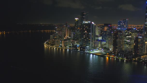 Aerial Video Brickell Biscayne Bay Miami — Stock Video