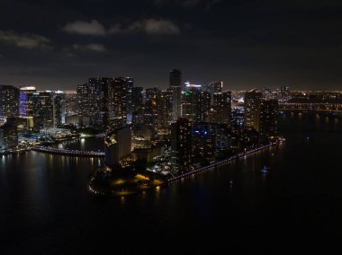 Hava fotoğrafı Brickell Key Miami Florida 