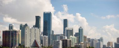 Miami City Panorama Fotoğrafı. Brickell şehir merkezi.
