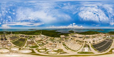 360 eşkenar dörtgen hava fotoğrafı Key Biscayne su arıtma tesisi