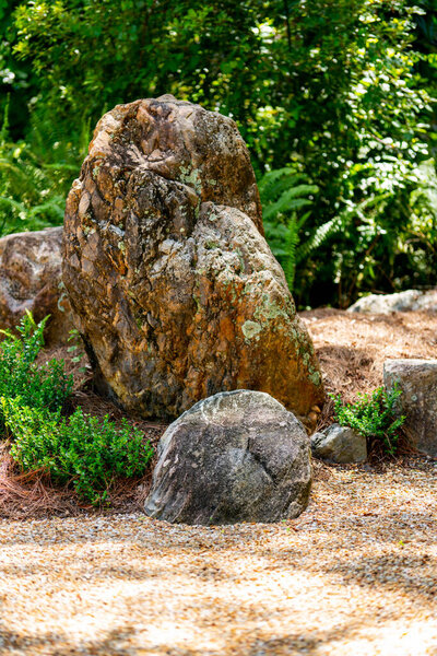 Photo of a Japanese style rock garden