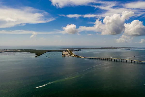 美国迈阿密美式足球联盟关键的航空摄影岛 — 图库照片