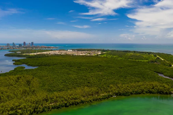 Aerial Photo Colorful Virginia Key Miami — Stock Photo, Image