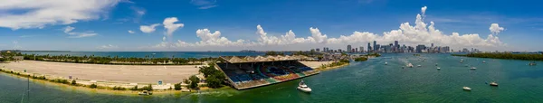 Letecký Miami Panorama Mořský Stadion Key Biscayne Usa — Stock fotografie