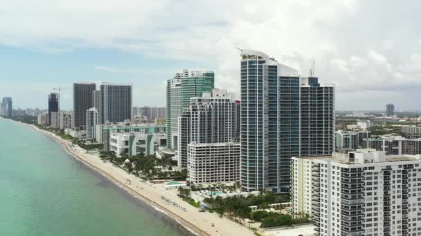 Aerial Rivelare Edifici Hollywood Beach Alberghi Condomini — Video Stock