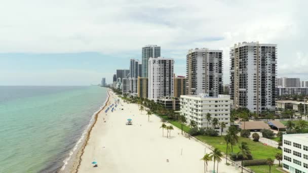 Aerial Rivelare Edifici Condominiali Hollywood Beach Florida — Video Stock