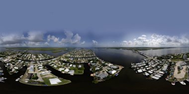 Hava 360vr küresel fotoğraf Matlacha Florida eşkenar dörtgen