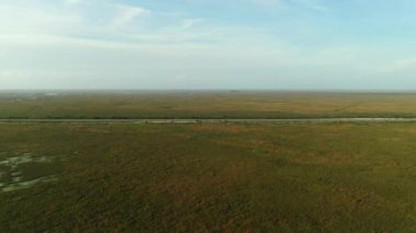 Florida 'dan Florida' ya giden karayolu 175 numaralı Everglades hava görüntüsü