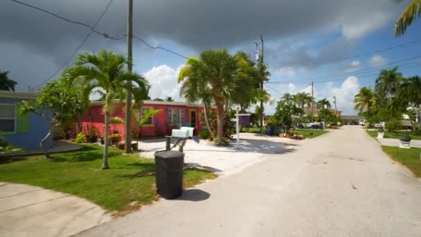 Coloridas Casas Residenciales Matlacha Florida Usa — Vídeo de stock