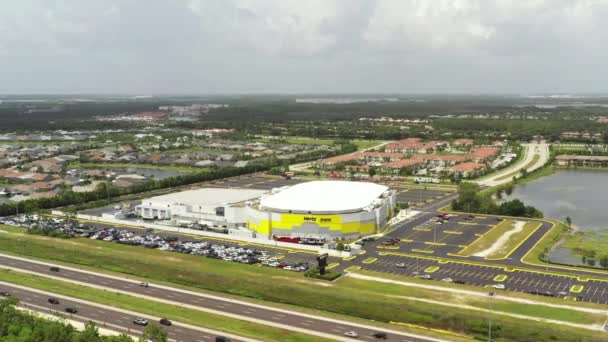 Filmisk Antenn Skott Hertz Arena Estero Usa — Stockvideo