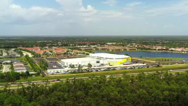 Aerial Lateral Video Hertz Arena Estero Florida Usa — Wideo stockowe