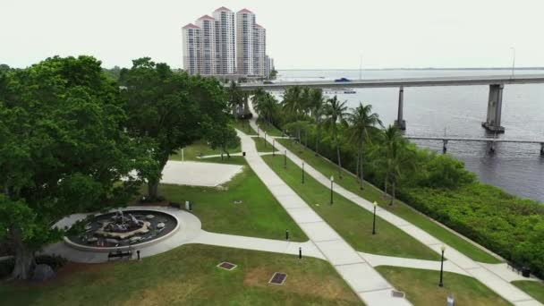 Park Krajobrazowy Downtown Fort Myers Floryda Usa — Wideo stockowe