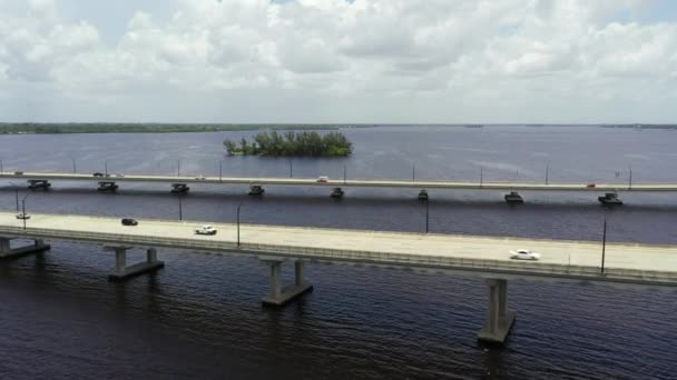 Hava Görüntüleri Edison Köprüsü Fort Myers Florida Abd — Stok video