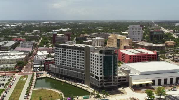 Inspección Aérea Construcción Hoteles Fort Myers Usa — Vídeos de Stock