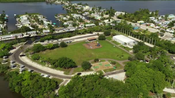 Parque Infantil Parque Matlacha Florida Tiro Aéreo — Vídeo de Stock