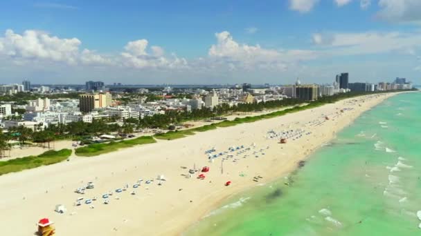 Aerial Drone Shots Miami Beach Summer 2020 July — Stock Video