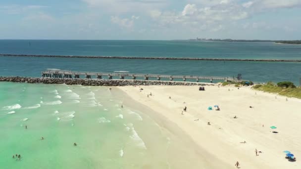 Luchtfoto Miami Beach Zomer 2020 Juli — Stockvideo