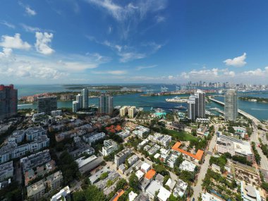 Miami Beach Dade County FL 'de güzel bir hava aracı fotoğrafı.