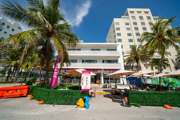 Rózsaszín Taco Étterem Miami Beach Ocean Drive Csak Kínál Vidd — Stock Fotó