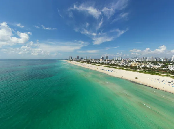 Miami Beach Aérea Sobre Vista Para Mar Cidade — Fotografia de Stock