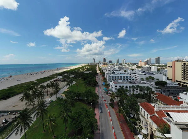 Miami Beach Ocean Drive Vypnuto Během Pandemie Coronavirus Covid — Stock fotografie