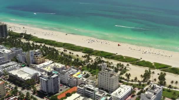 Luchtfoto Miami Beach Zomer 2020 Juli — Stockvideo