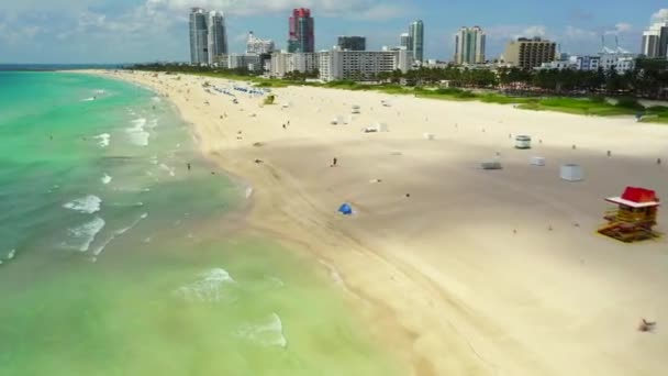 Letecké Drone Záběry Miami Beach Léto 2020 Červenec — Stock video