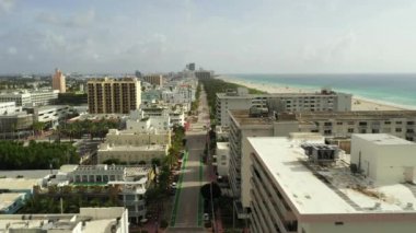 Hava görüntüsü Miami Becch Coronavirus Covid 19 salgını sırasında yavaşladı.