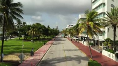 Hava aracı görüntüleri Miami Plajı Okyanus Yolu Temmuz 2020