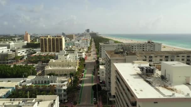 Luftbild Miami Becch Verlangsamen Während Coronavirus Covid Pandemie — Stockvideo