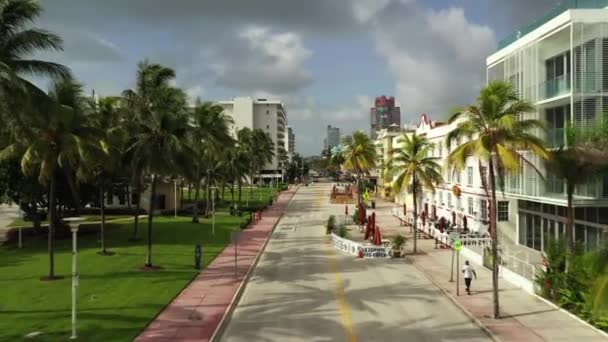 Flygfoto Video Miami Beach Ocean Drive Hotell — Stockvideo