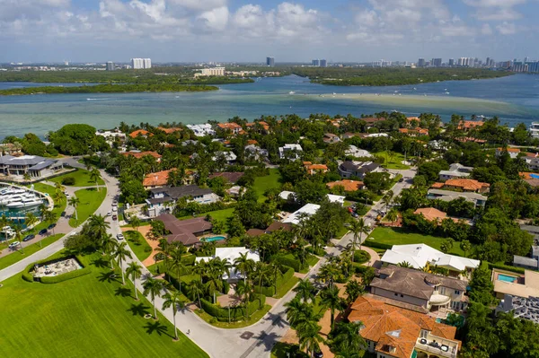 Flygfoto Lyx Herrgårdar Bal Harbour Usa — Stockfoto