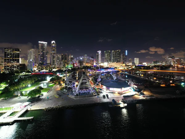 Night Air Photo Bayside Marketplace Miami Long Explay — стокове фото